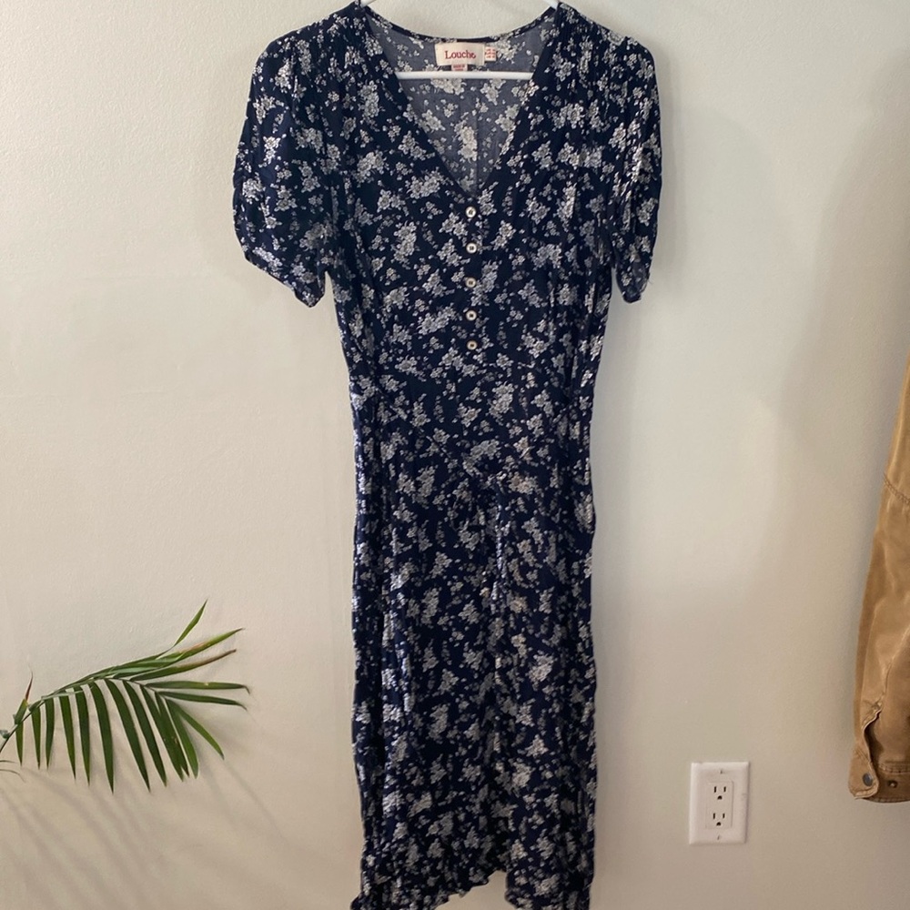 Navy blue floral dress
